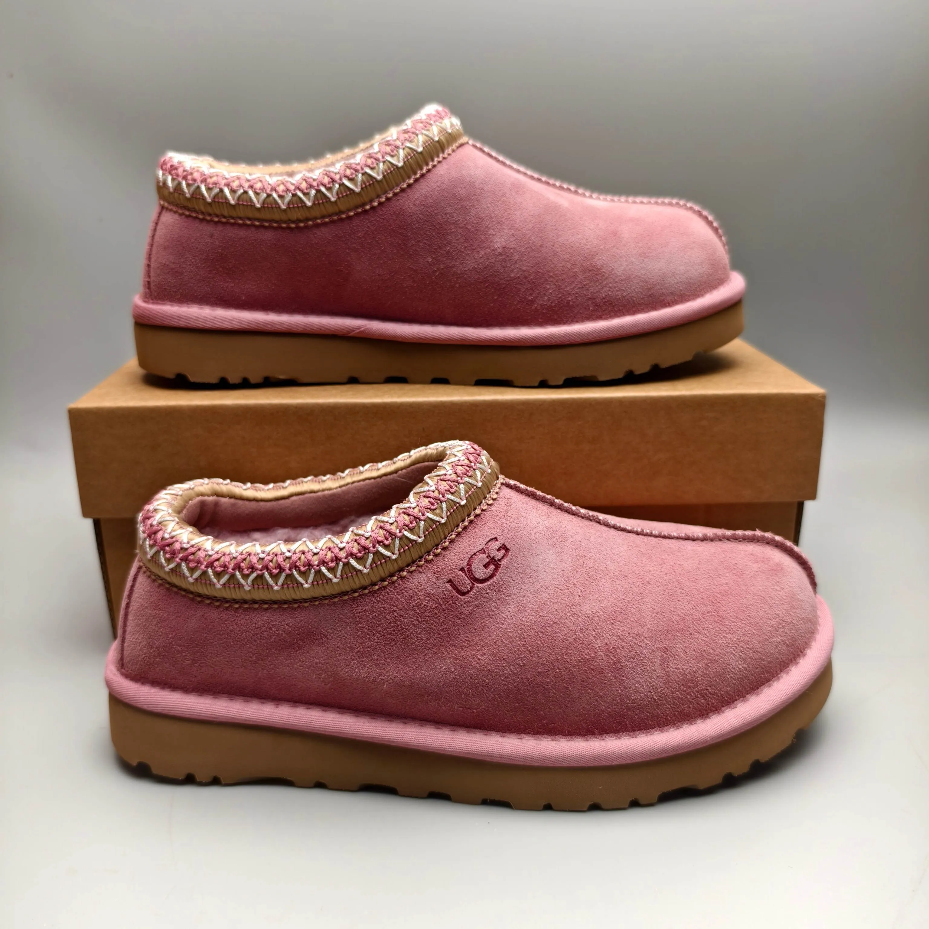 💰440 UGG sheepskin all-in-one snow boots 5955 style 4470 one-legged ethnic style home style for women Color: light oak brown pink sand color Number: 35-41